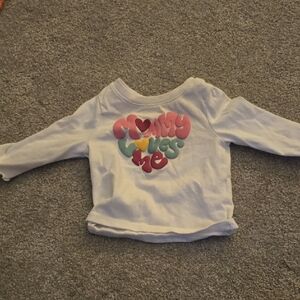 White Long Sleeve Kids Shirt with Colorful Print